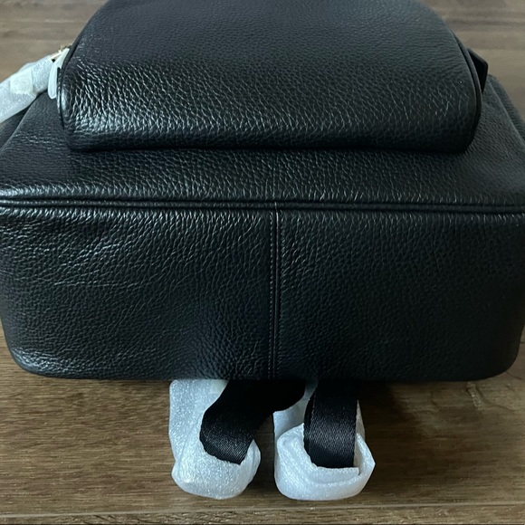 COACH-NWT Black Leather Medium Size Backpack - Picture 7 of 16